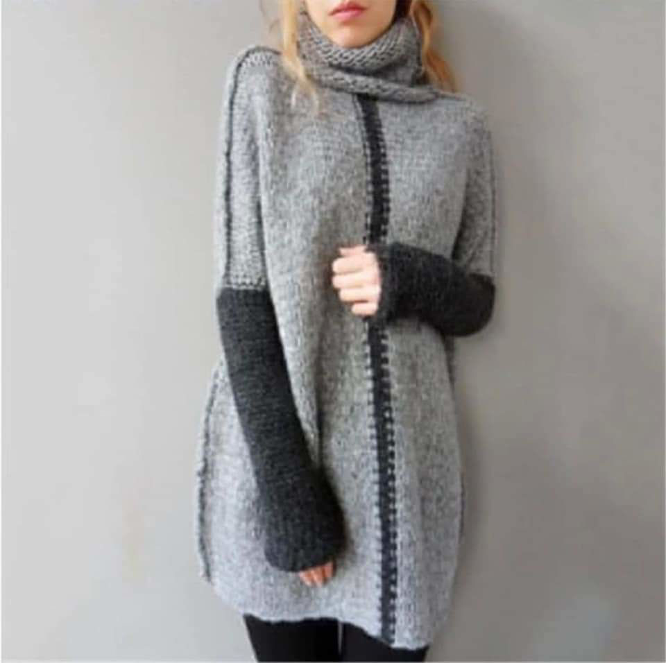 Picture of Oversized roll_neck  Gray pullover