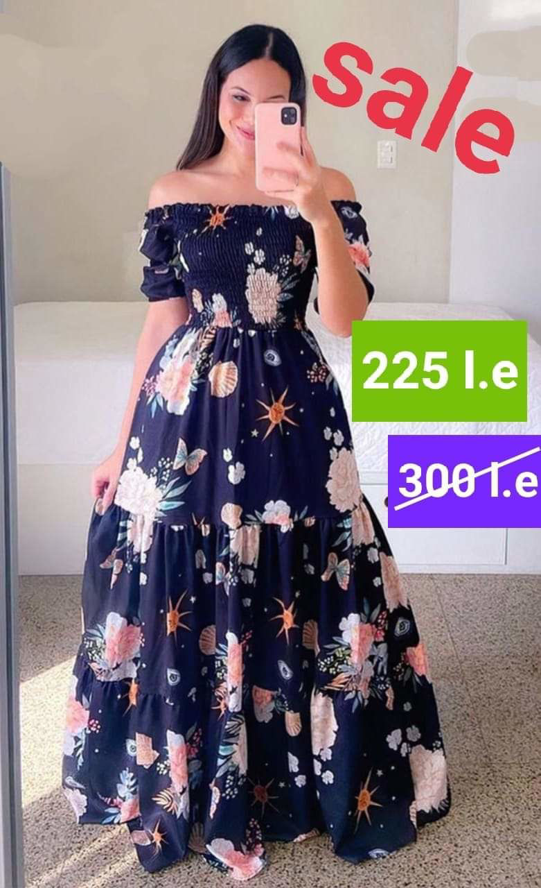 Picture of Sky night off shoulder dress