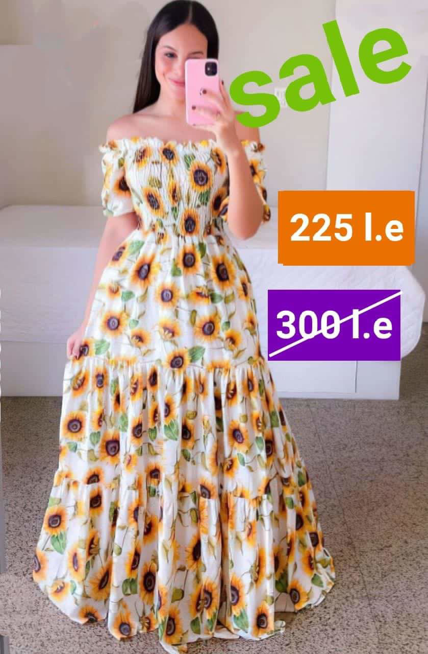 Picture of Sunflower yellow off shoulder dress