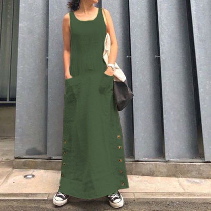 Picture of Long green vest dress
