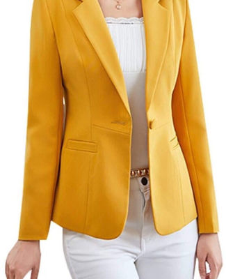 Picture of Lady's casual yellow  blazer