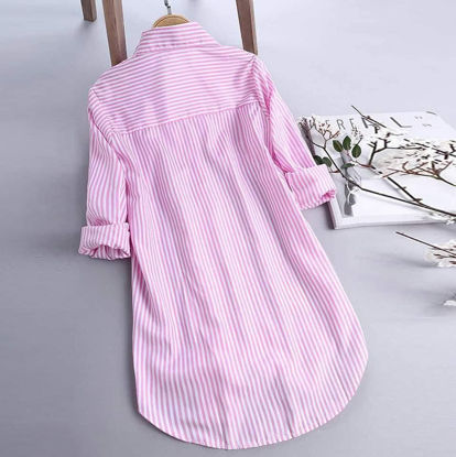Picture of Pink striped lady's casual shirt