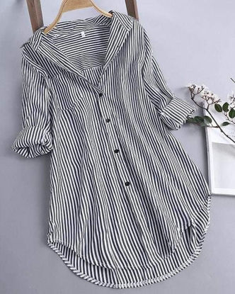 Picture of Black striped lady's casual shirt