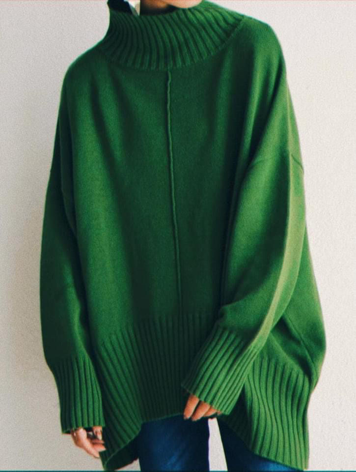 Picture of Women’s casual green round neck printed long - sleeved pullover