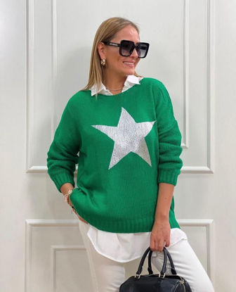 Picture of Oversized green star pullover